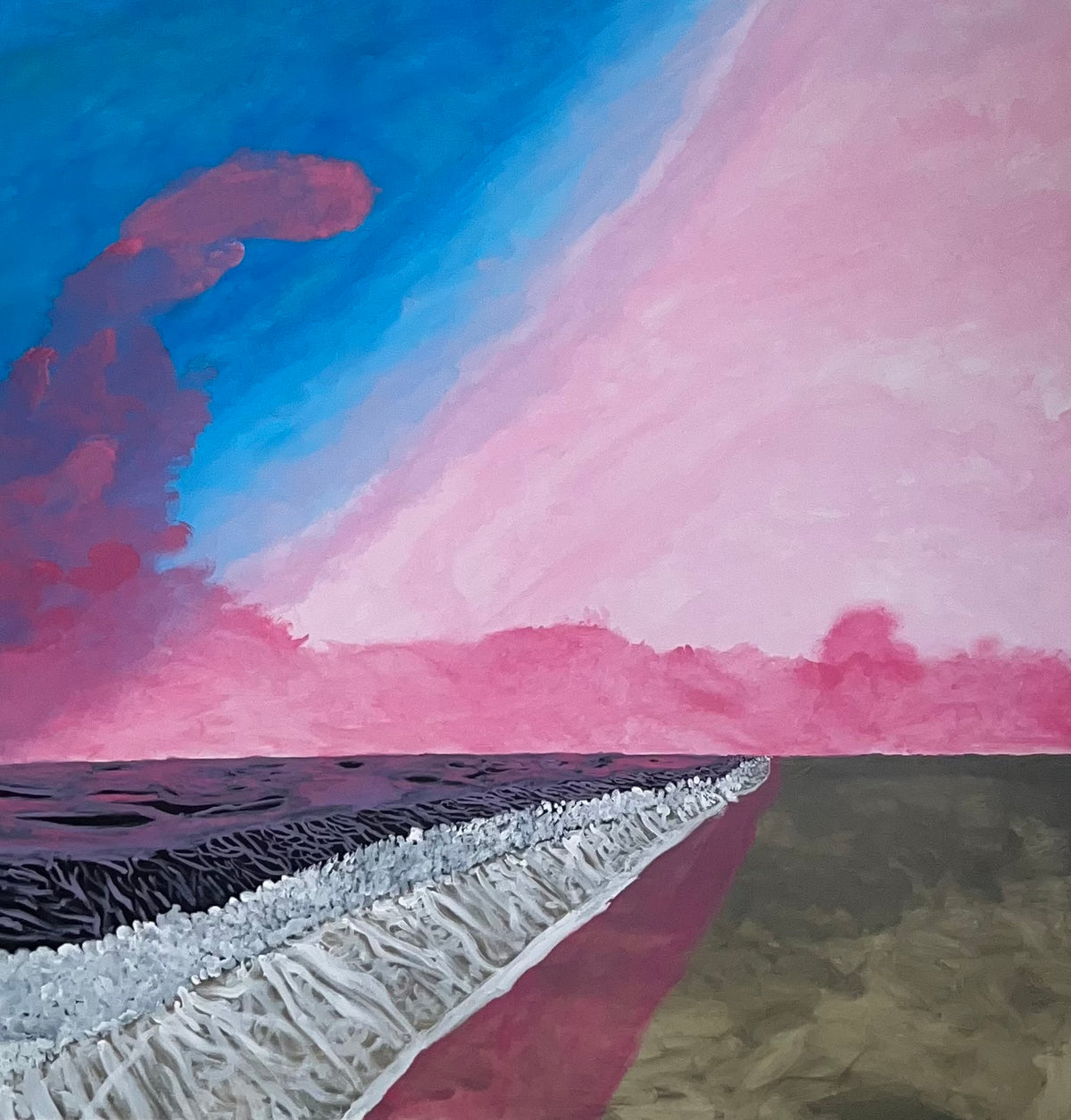 4 ft by 4ft 1 Time Limited Edition ready to hang Acrylic Beach Painting (read description for details)